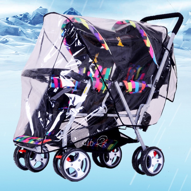 Double Seat Twin Stroller Rain - Stroller Rain Cover ulasan dan harga