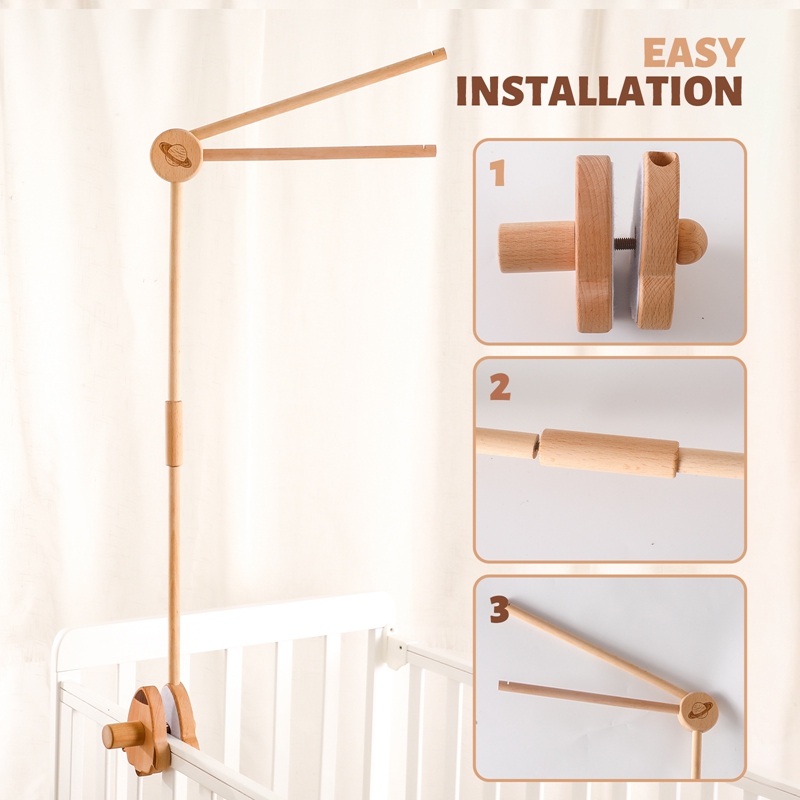 Baby Wooden Bed Bell Bracket M - Baby Rattle Toy Set ulasan dan harga