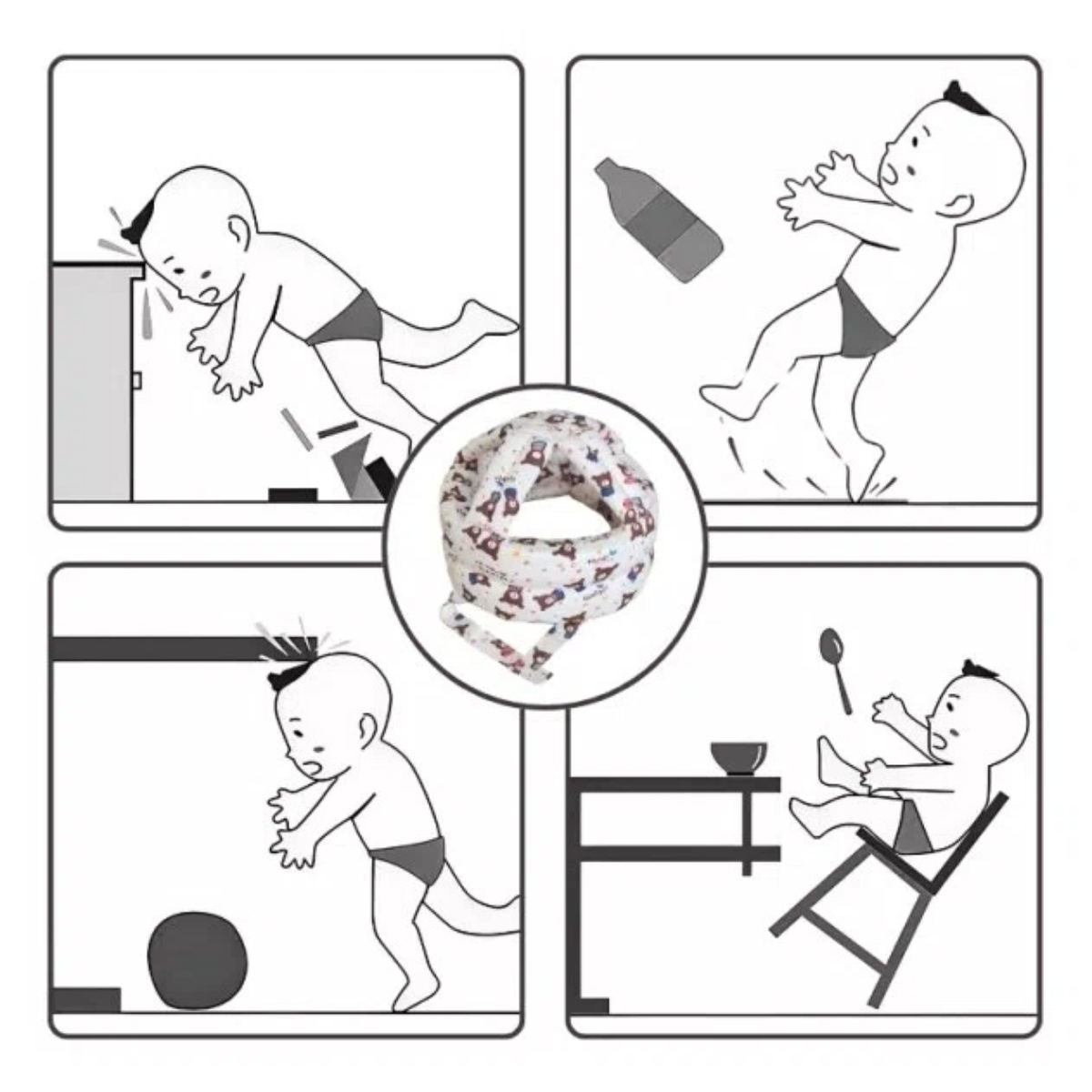 Baby Walker Anti-Fall Hat, Adj - Infant Head Protector ulasan dan harga