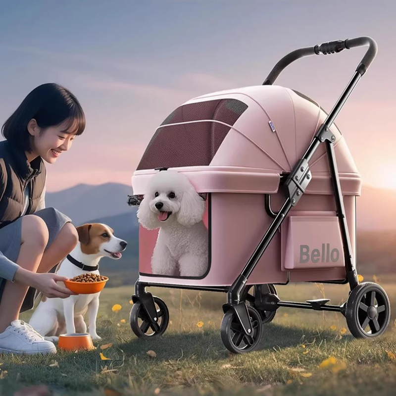 ‌Foldable Pet Stroller Lightwe - Stroller Rain Cover ulasan dan harga